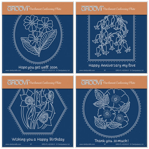 Flowers & Frames A6 Square Groovi Plate Collection