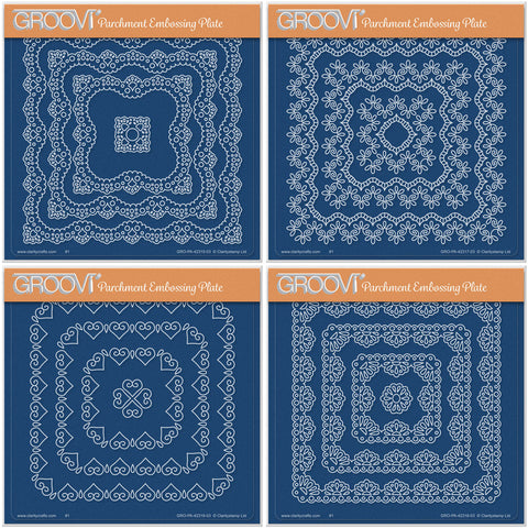 Nested Squares Lace Frames A5 Square Groovi Plate Quartet