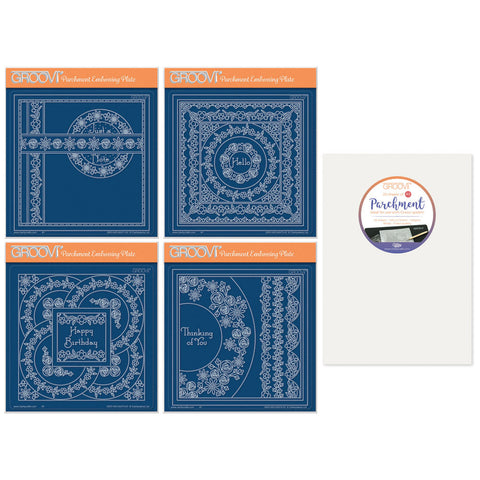 Tina's Rosie Doodles All In One A5 Square Groovi Plate Collection & Parchment
