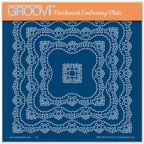 Nested Squares Lace Doily Frames A5 Square Groovi Plate