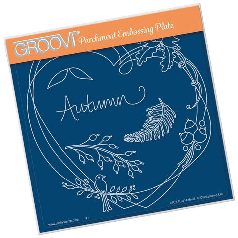 Entwined Autumn Heart Wreath <br/>A5 Square Groovi Plate