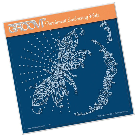 Cherry's Dragonfly & Pretty Flourish <br/>A5 Square Groovi Plate