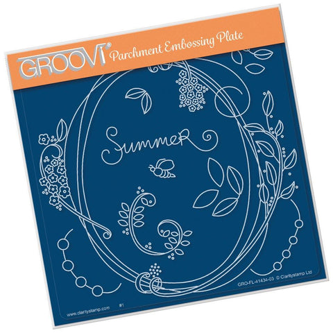 Entwined Summer Oval Wreath <br/>A5 Square Groovi Plate