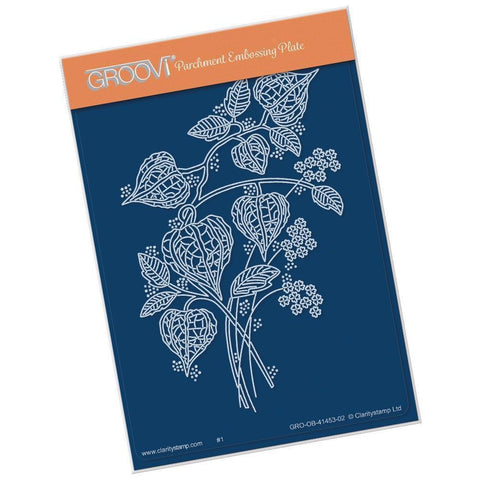 Chinese Lantern Floral Spray A6 Groovi Plate