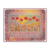 Art Nouveau Poppy Fields A6 Groovi Plate (Set GRO-FL-40881-02)