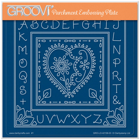 Barbara's Loving Heart A5 Square Groovi Plate