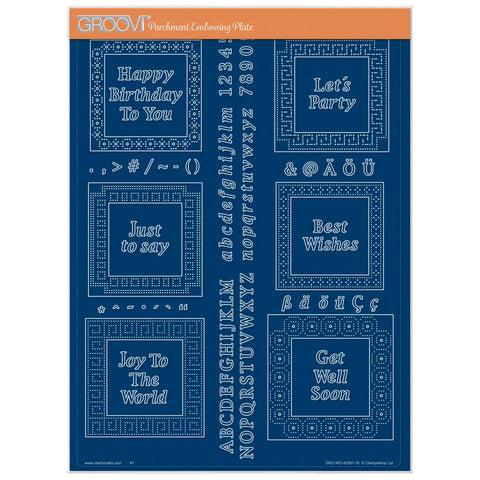 Dotted Lace Frames - ABC & Numbers A4 Groovi Plate