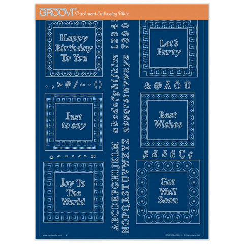 Dotted Lace Frames - ABC & Numbers A4 Groovi Plate