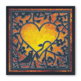 Bird Heart Sprig A5 Square Groovi Plate