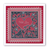 Bird Heart Sprig A5 Square Groovi Plate