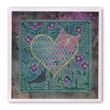 Bird Heart Sprig A5 Square Groovi Plate