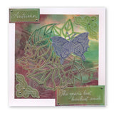 Leafy Butterfly Round <br/>A5 Square Groovi Plate <br/>(Set GRO-AN-40834-03)