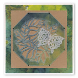 Leafy Butterfly Round <br/>A5 Square Groovi Plate <br/>(Set GRO-AN-40834-03)