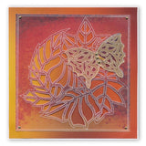 Leafy Butterfly Round <br/>A5 Square Groovi Plate <br/>(Set GRO-AN-40834-03)