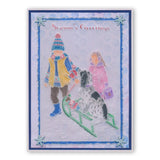Jayne's Christmas Tree & Sled <br/>A5 Groovi Plate <br/>(Set GRO-CH-40700-04)