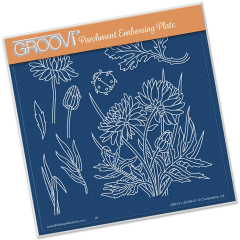 Jayne's Dahlias <br/>A5 Square Groovi Plate