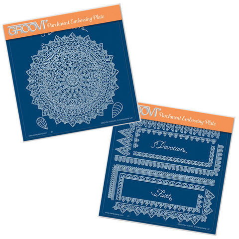 Tina's Spiritual Devotion Mandala & Border A5 Square Groovi Duet