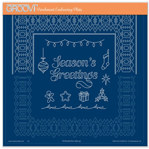 Josie's Season's Greetings Diagonal Ribbon Lace Duet A4 Square Groovi Piercing Grid