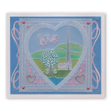 During this Christmas Verse No. 4 - Heart <br/>A5 Square Groovi Plate <br/>(Set GRO-CH-40724-03)