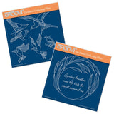 Feathered Friends & Willowy Wreath <br/>A5 Square Groovi Plate Set