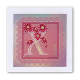Floral Alphabet - Letter X <br/>A6 Square Groovi Plate