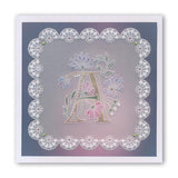 Floral Alphabet - Letter A <br/>A6 Square Groovi Plate