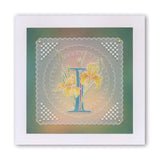 Floral Alphabet - Letter I <br/>A6 Square Groovi Plate