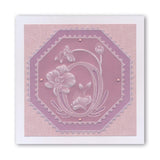 Floral Alphabet - Letter O <br/>A6 Square Groovi Plate