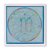 Floral Alphabet - Letter M <br/>A6 Square Groovi Plate