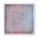 Floral Alphabet - Letter Q <br/>A6 Square Groovi Plate
