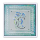 Floral Alphabet - Letter C <br/>A6 Square Groovi Plate