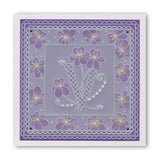 Floral Alphabet - Letter V <br/>A6 Square Groovi Plate
