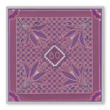 Floral Squares - Fuchsia <br/>Groovi Border Plate <br/>(Set GRO-FL-40421-09)