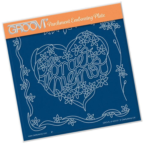 Forget Me Not Heart A5 Square Groovi Plate