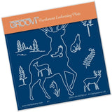 Stag Outline <br/>A6 Square Groovi Baby Plate <br/>(Set GRO-CH-40821-01)