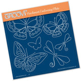 Tina's Butterfly Fun <br/>A5 Square Groovi Plate <br/>(Set GRO-AN-41015-03)