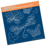 Tina's Dragonfly Fun <br/>A5 Square Groovi Plate <br/>(Set GRO-AN-41015-03)