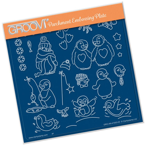 Linda's Penguins <br/>A5 Square Groovi Plate