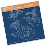 Doves <br/>A5 Square Groovi Plate <br/>(Set GRO-BI-40043-03)