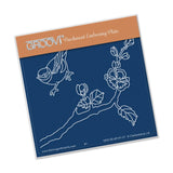 Small Garden Bird with Branch <br/>A6 Square Groovi Baby Plate <br/>(Set GRO-BI-40284-01)