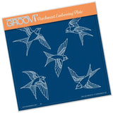 House Martins <br/>A5 Square Groovi Plate <br/>(Set GRO-BI-40819-03)
