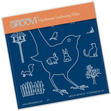 Bird Outline A6 Square Groovi Baby Plate (Set GRO-TR-40822-01)