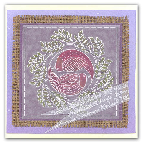 Doves Round <br/>A5 Square Groovi Plate <br/>(Set GRO-CH-40025-03)