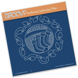 Christmas Stockings Round <br/>A5 Square Groovi Plate <br/>(Set GRO-CH-40038-03)