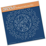 Santa & Stars Round <br/>A5 Square Groovi Plate <br/>(Set GRO-CH-40038-03)