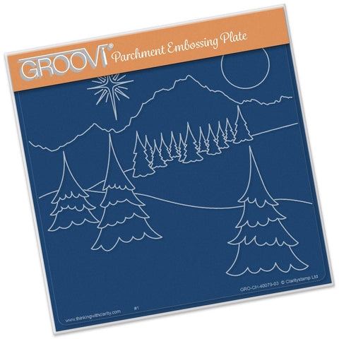 Winter Landscape <br/>A5 Square Groovi Plate <br/>(Set GRO-CH-40087-03)