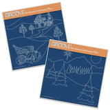 Country Cottage & Winter Landscape <br/>A5 Square Groovi Plate Set