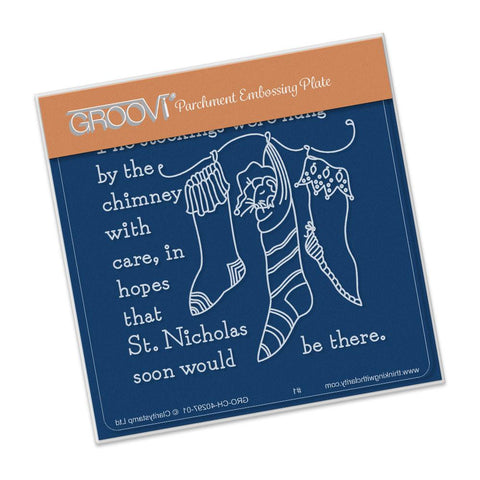 Twas the Night 2 - Stockings <br/>A6 Square Groovi Baby Plate