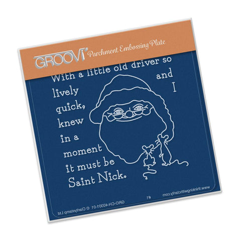 Twas the Night 6 - St. Nick <br/>A6 Square Groovi Baby Plate
