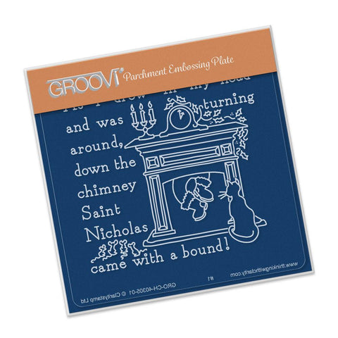Twas the Night 10 - Fireplace <br/>A6 Square Groovi Baby Plate